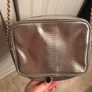Silver victoria secret cross body bag, never used